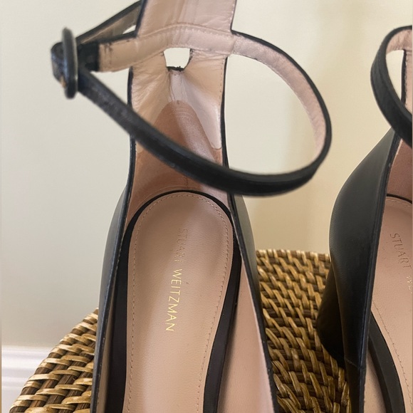 NWOT Stuart Weitzman Piper Black Ankle Pump Size 38 - Picture 3 of 8